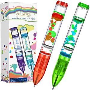 YUE Action Liquid Motion Timer Pen 2 Pack / Liquid Timer Pen / Multi Colored Fidget Pen for for Office Desk Toys, Novelty Gifts ,Novelty Toys (Red+Green)