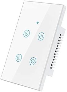 Athom 240V AU Standard Dual Mode WiFi Smart Wall Light Switch for Apple Homekit, No Neutral and Neutral Needed Dual Mode,220-240V,Siri Voice Control (4 Gangs)