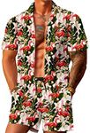 JoZorro Men Hawaiian Shirt Sets Cas