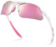 Xagger Kids Youth Polarized Sports Sunglasses for Boys Girls Baseball Softball Glasses TR90 Frame, White | Rose Gold Mirror, Age 8-14