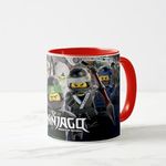 PRETTY UR PARTY Ninjago boy Red Coloured Inside and Handle Ceramic Mug, Coffee Mugs for Boys, Friends, Mugs for Return Gifts, Microwave Safe Tea Mugs, Roblox Milk Mug – Capacity 325 ml