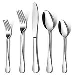 LIANYU 20 Piece Cutlery Set, Stainless Steel Flatware Silverware Set, Eating Utensils Tableware Set Service for 4, Include Knife Fork Spoon, Mirror Polished, Dishwasher Safe