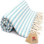 Bazaar Anatolia Turkish Beach Towel 100% Cotton Bath Towels Oversized Quick Dry Boho Farmhouse Decor Sheets Bathroom Towels Sand Free Camping Blanket 71x39 inches - Arpa Turquoise