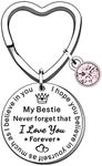 TTOVEN Bestie Gifts Female Bestie Birthday Gifts Bestie Keyring Birthday Gifts for Best Friend Heart Graduation Christmas Presents Friendship Gifts for Women Lovely Gifts for Womens Friends, Silver, One Size