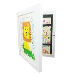 bailnyosa 10x12.5 inch Kids Artwork Picture Frame - Displays 8.5x11 With Mat and 10x12.5 Without Mat - Frame Kids Artwork Changeable -that open from the front childrens whiterows (White)