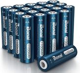 BONAI AA Rechargeable Batteries, High Capacity 1100mAh NiMH Battery for Outdoor Solar Lights 1.2V Pre Charged Double-A Batteries (AA 20 Pack)