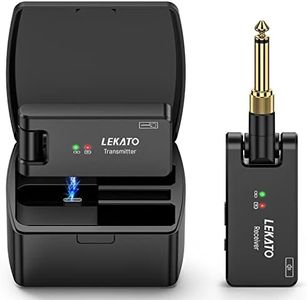 LEKATO Wireless Guitar System with Charging Case Rechargeable Wireless Guitar Transmitter Receiver 2.4Ghz Guitar Wireless System for Electric Guitar Bass (WS-100)