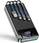 GTOCE Portable Charger,40000mAh Power Bank with 22.5W Fast Charging LED Digital Display Battery Pack with 6 Outputs 2 Inputs, Type C Powerbank Portable Charger for iPhone 17 pro Samsung AirPods,Black