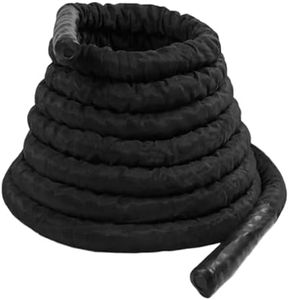Wenoup Battle Rope Fitness Rope for Arm Exercises, Professional Training Equipment, Muscle Building, Heavy, with Protective Cover, 3 M, 25mm Black
