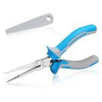 SPEEDWOX Mini Needle Nose Pliers for Jewelry Making Fine Tips Long Nose Fishing Pliers with Serrated Jaw Thin Needle Nose Pliers Long Needle Nose Pliers with Protective Cover for Wire Looping Beading