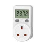 Electricity Usage Monitor Power Meter Plug Energy Monitor Plug Meter UK Energy Cost Meter 5 Modes, Socket Power Monitors Power Consumption Meter Electricity Usage Consumption KWH Amp Volt Watt Meter