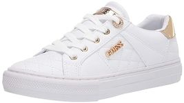 GUESS Women's Loven Sneaker, White, 9