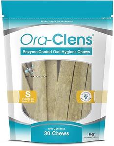 Ora-Clens Oral Hygiene Chews for Small Dogs - Cleans Teeth and Freshens Breathe - Coated with Enzymes - Prevents Plaque & Bacteria Build Up - 30 Chews