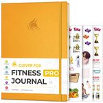 Clever Fox Fitness Journal PRO – Workout Planner with Meal Planner & Habit Tracker – Exercise Log Book – Fitness Planner, 6 Months (Amber Yellow)