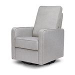 DaVinci Casey Pillowback Swivel Glider in Misty Gray, Greenguard Gold Certified