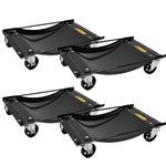 Car Wheel Dollies RocwooD 4 Skates Dolly Van Positioning Garage Jack New 38x60cm 4000lbs/1800KG 360-Degree Rotation Castor Wheels 18KG Garage Workshop Moveable
