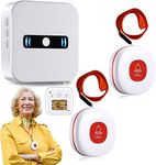 DAYTECH Portable Caregiver Pager Wireless Call Button for Elderly Patient Personal in Home Alert System 1 Portable Battery Receiver 2 Call Buttons