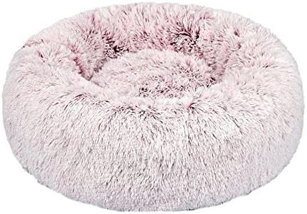 PaWz Pet Beds Dog Cat Soft Warm Kennel Round Calming Nest Cave, M Size Washable Dog Ded, Dog Donut Calming Nest, Dog Bed with Removable Machine Washable Cover, Fluffy Plush Kennel Medium, Pink