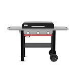 Weber Slate GP 71 cm Premium Griddle with Stand & Wheels/BBQ Plancha, 3 Burners, Porcelain-Enamelled Cast Iron Cooktop, Edge-to-Edge & Multi-Zone Heating, 3252 cm² Cooking Surface, Black