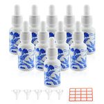 Wwolife 10 PCS 1/2oz (15ml) Blue and White Porcelain Ceramic Dropper Bottles Perfume Aromatherapy Cosmetic Container Essential Oils Sample Mini Empty Dropper Bottles with Funnel Include