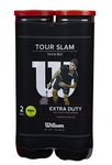 Wilson Tennis Balls, Tour Slam, 2 Cans with 4 Balls Each, for All Surfaces, Yellow, WRT115302