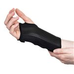 Actesso Black Elastic Wrist Support Splint Brace - Physician Designed for Carpal Tunnel, Tendonitis and Sprains (Medium Right)
