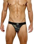 Casey Kevin Men's Jock Strap Underwear Breathable Mesh Jockstraps Sexy Camo Athletic Supporter-Black,X-Large