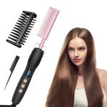 Hot Comb Hair Straightener,3-in-1 Electric Hot Comb for Afro Hair,Hot Comb for Wigs,Hair Straighteners for Women & Beard Straightener for Men,Hair Straightener Comb - 14 Temp Settings & LCD Display