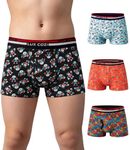 Lux Cozi Bigshot Boy's Pack of 4 Super Combed Cotton Outer Elastic Semi Long Printed Trunk for Kids (Size : 75cm) Multicolour