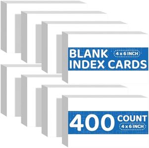 Index Cards 4x6 Blank, 400 PCS Note Cards 4x6 Bulk, Heavy Flashcards Blank Index Cards White, 4 x 6 Note Cards Unlined for Studying/Notes Taking, Blank Flash Cards, 8 Pack of 50 Sheets