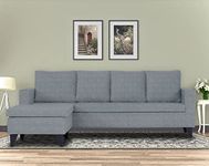 Adorn India Wood Jonas Decent L Shape 5- to 6-Person Sofa Sofa Set (Left Hand Side) (Grey)