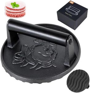 Heavy Duty Cast Iron Burger Press Kit for Smash Burgers and Bacon Meat, Grill Press and Smasher Tool, Cooking Weights for Steak and Hamburger, Perfect for BBQs and Searing（6 Inch）