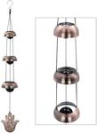 ASTARIN Temple Wind Chime, Red Copper Wind Chimes with 5 Bells, Feng Shui Wind Chimes for Home Yard Outdoor Decoration, A Great Memorial Wind Chime for Someone Who Loves Peace