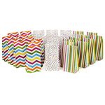 Hallmark Spring Pastel Party Favor and Wrapped Treat Bags, Assorted Designs (30 Ct., 10 Each of Chevron, Dots, Stripes) for Easter, Baby Showers, Birthdays, Graduations, Care Packages, May Day