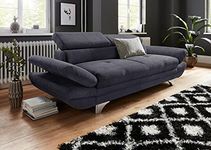 Fabrique 2 Seater Sofa Set for Living Room Modern Multi-Angle Adjustable Headrest and Hand Rest - 4 Year Warranty - Premium Comfortable Suede Fabric Black Sofa Two Seater Sofa for Living Room