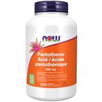 NOW Pantothenic Acid 500mg 250 Capsules, 250 g