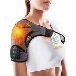 Wild Polar Heated Shoulder Brace for Men & Women - Adjustable Shoulder Support Wrap with Heat Pad & Vibration Electric Massagers for Pain Relief - Suitable for Left or Right Shoulder