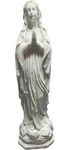 Our Lady of Lourdes Blessed Virgin Mary Statue Cast Marble Sculpture Handmade With Fine White Carrara Marble