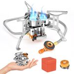 Camping Gas Stove, 6800W Portable Camping Stove Windproof Backpacking Stove with Piezo Ignition,Folding Gas Burner Cooking Stoves for BBQ,Suitable for Outdoor Cooking Hiking Fishing Trekking Picnic