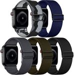 5 Pack Stretchy Nylon Band Compatible with Apple Watch Bands 40mm 41mm 42mm 44mm 45mm 46mm 49mm 38mm for Women Men, Elastic Braided Solo Loop Strap for iWatch SE Ultra 2 1, Series 10 9 8 7 6 5 4 3 2 1