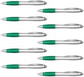 DISCOUNT PROMOS Colored Grip Gel Pens Set of 10, Bulk Pack - Great for Office, School, Business, Tradeshows, Events - GreenBI