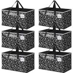 FabSpace Moving Boxes Heavy Duty Extra Large Moving Bags with Strong Zippers ＆ Handles，Collapsible ＆ Reusable Moving Supplies，Storage Containers for Space Saving，Packing ＆ Moving 88L,6-Pack