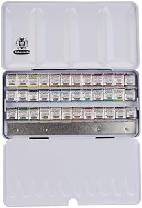 Schmincke Horadam Aquarell Paint Box with 36 Finest Watercolour Paints, 74436097, Metal Box, Painting Set, Watercolour Colours, 36 x 1/2 Cells, Space for 12 Additional 1/2 Cells