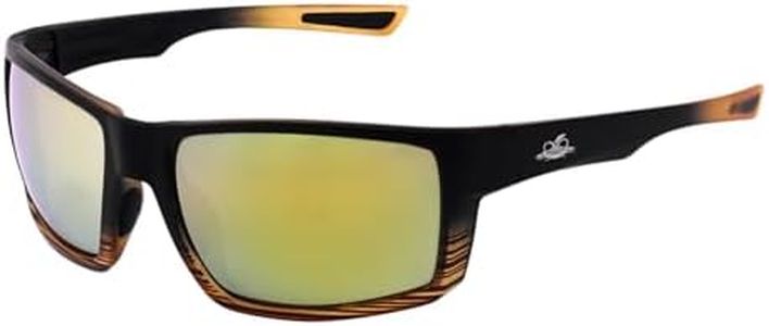 Bullhead Sawfish Polarized Glasses with Performance Fog Technology, ANSI Z87+, Blue Light with UV Light and Anti-Scratch Protection, Gold Mirror Lenses with Tortoise/Black Frame