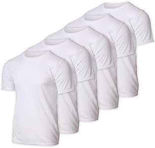 5 Pack:Boys Mesh Crew T-Shirt Girls Youth Teen Active Wear Athletic Quick Dry fit Dri-Fit Moisture Wicking Performance Basketball Gym Sport Short Sleeve Undershirt Tee Raglan Top -Set 2,Small 6-7