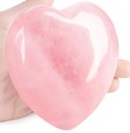 DUQGUHO 60mm Rose Quartz Crystals Large Heart Crystals and Healing Crystals Heart Love Shaped Stone Reiki Energy Balance Crystals