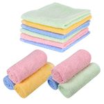 FRIUSATE 6 Pcs Flannels Face Cloth Soft Face Cloths Flannels Cotton Wash Towels Quick Dry Reusable Face Body Cloths Squares Wash Flannels for Baby Kids Adults(25x25cm)