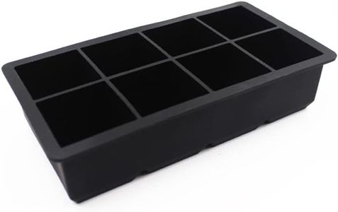 8 Grids Reusable Whiskey Silicone Maker Ice Cube Tray Mould Large Mold Giant Square Ice Cube Maker for Refrigerator Black