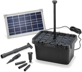 Esotec 100900 Kit complet de filtration solaire pour bassin 380 l/h + module solaire 8 W – Kit complet pour bassins et vasques jusqu'à 1 000 l – Jeu d'eau décoratif – Pompe de bassin solaire