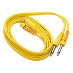 EKAAZ Dual RCA to Dual Mono 1/4 Cable, Quarter inch TS Jack to RCA Cable (2 jack 6.35mm Stereo to 2 RCA jack) Audio Y Splitter Cable Insert Cable (1.8 meter)(Yellow)